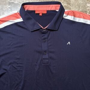 Redvanly Polo Shirt Mens XL Blue Colorblock Short Sleeve Golf Performance
